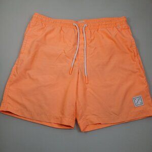 American Eagle Men's Medium Orange Coral Swim Shorts with Mesh Lining